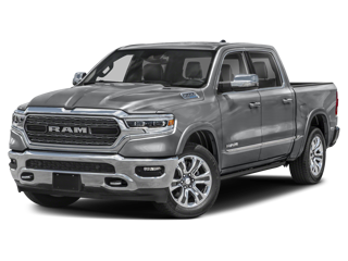 grey 2024 ram 1500 truck front left angle view