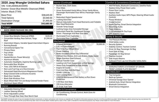 2020 Jeep Wrangler Unlimited Sahara 4x4