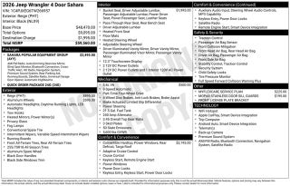 2026 Jeep Wrangler WRANGLER 4-DOOR SAHARA