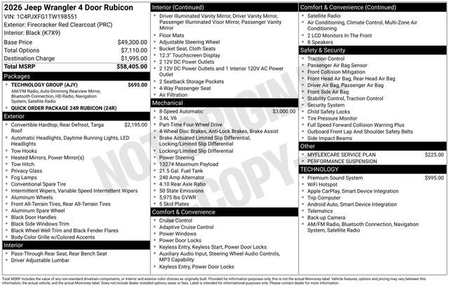 2026 Jeep Wrangler WRANGLER 4-DOOR RUBICON