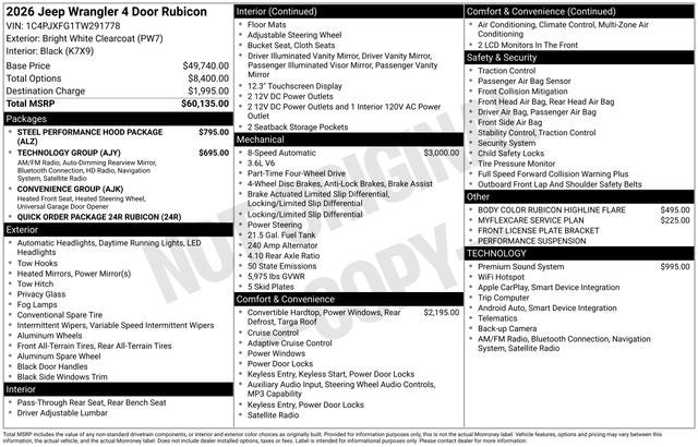 2026 Jeep Wrangler WRANGLER 4-DOOR RUBICON