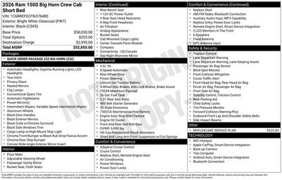 2026 RAM Ram 1500 RAM 1500 BIG HORN CREW CAB 4X2 5'7' BOX