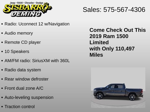 2019 RAM 1500 Limited Crew Cab 4x4 5'7' Box