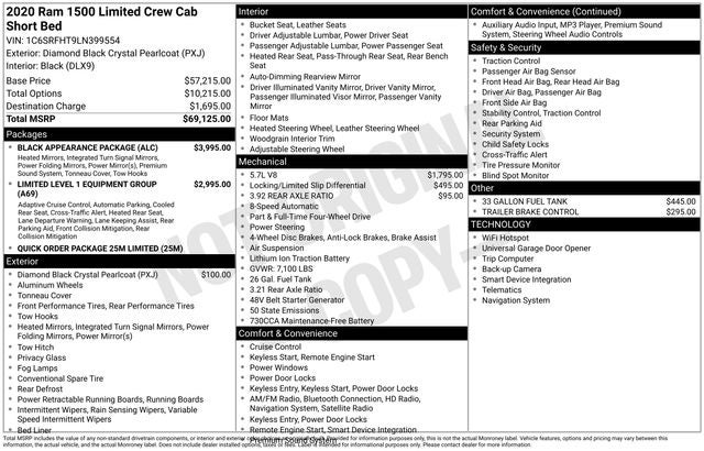 2020 RAM 1500 Limited Crew Cab 4x4 5'7' Box