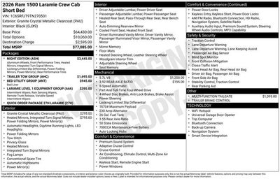 2026 RAM Ram 1500 RAM 1500 LARAMIE CREW CAB 4X4 5'7' BOX
