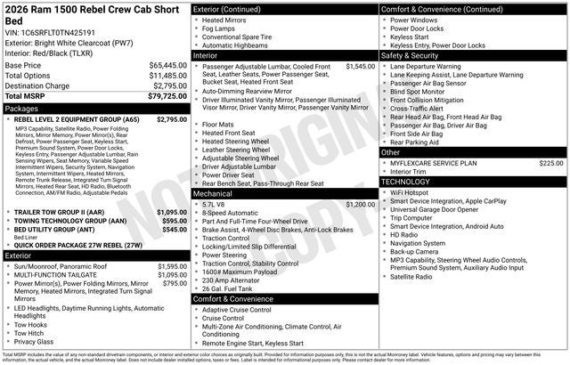 2026 RAM Ram 1500 RAM 1500 REBEL CREW CAB 4X4 5'7' BOX