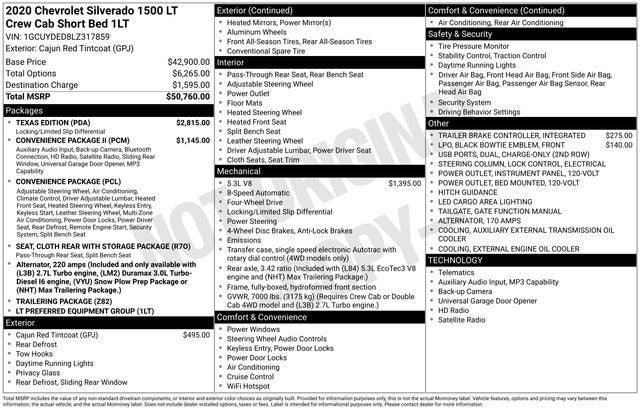 2020 Chevrolet Silverado 1500 4WD Crew Cab Short Bed LT