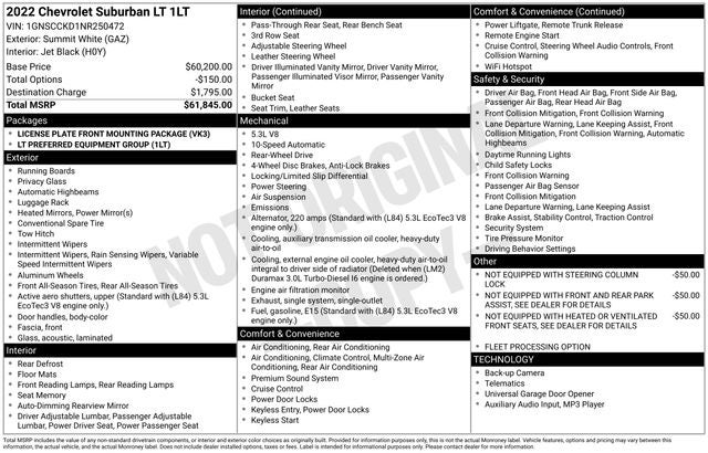 2022 Chevrolet Suburban 2WD LT