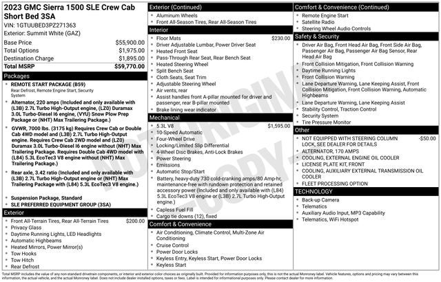 2023 GMC Sierra 1500 SLE