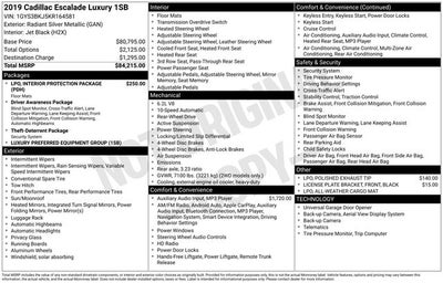 2019 Cadillac Escalade Luxury