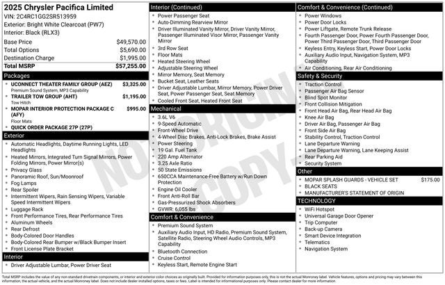 2025 Chrysler Pacifica PACIFICA LIMITED