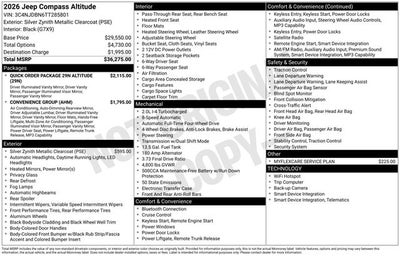 2026 Jeep Compass COMPASS LATITUDE ALTITUDE 4X4