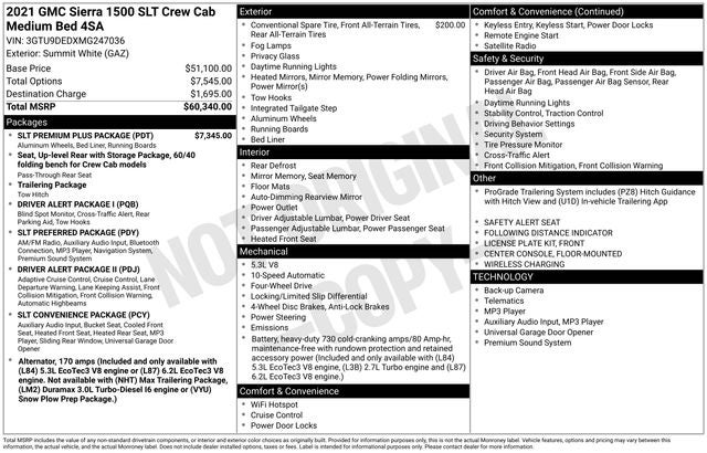 2021 GMC Sierra 1500 4WD Crew Cab Standard Box SLT